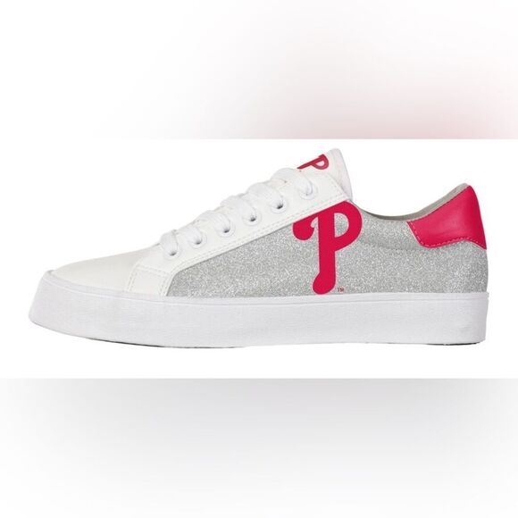 NWOB MLB Women’s Philadelphia Phillies Logo Glitter Sneakers Tennis Shoes Size 8 - Picture 7 of 10